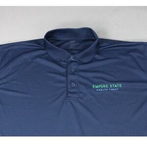 UltraClub Men’s Polo Shirt Navy Empire State Realty Trust Logo Dri-Fit Style XL